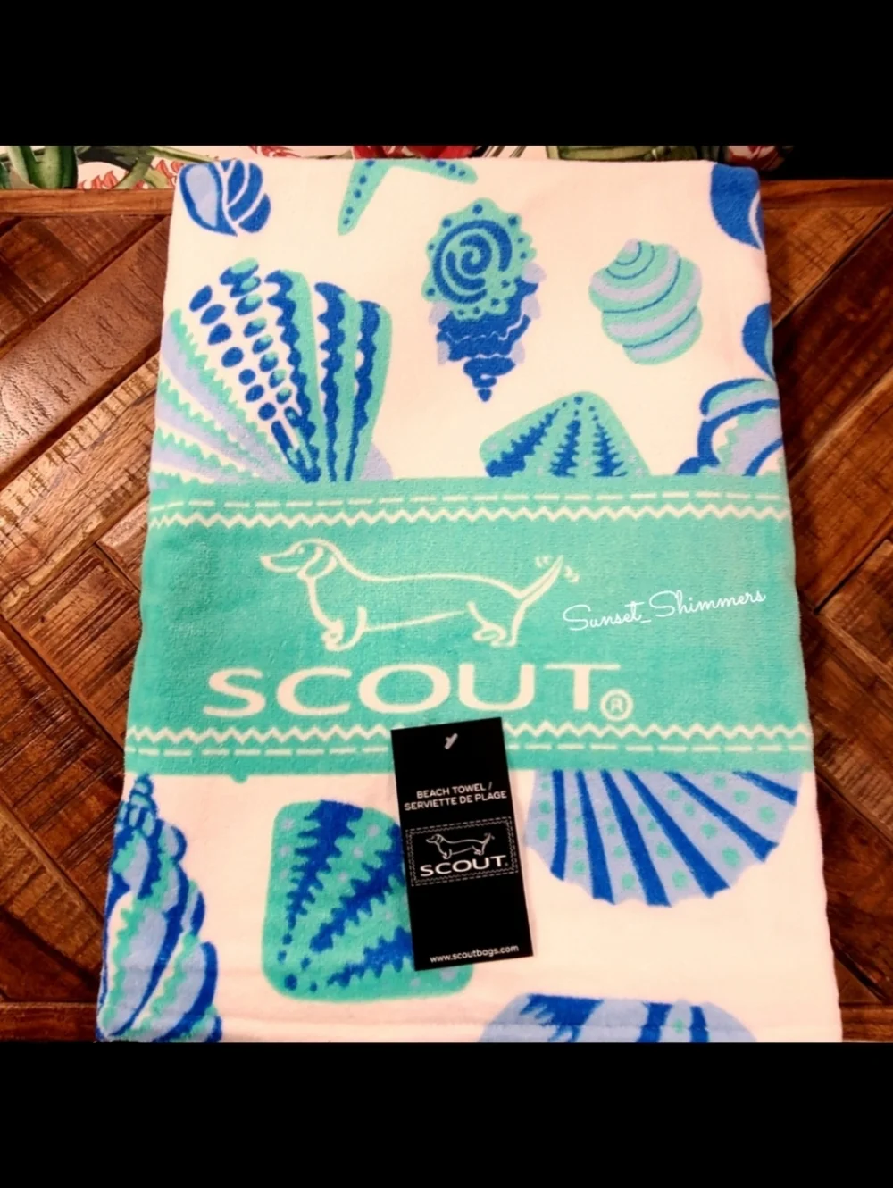 SCOUT Brand Pool BEACH TOWEL Blanket Bath Sheet Seashell Ocean Beach Seashore